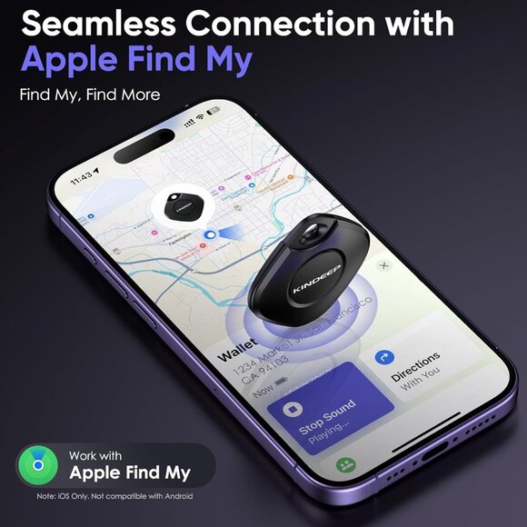 Air Tracker Tag 4 Pack: Bluetooth Item Finder with Apple Find My APP (iOS Only), - Picture 2 of 7